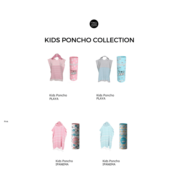 Playa Kids Poncho Handdoek met Gerecyclede Geschenkdoos, Roze