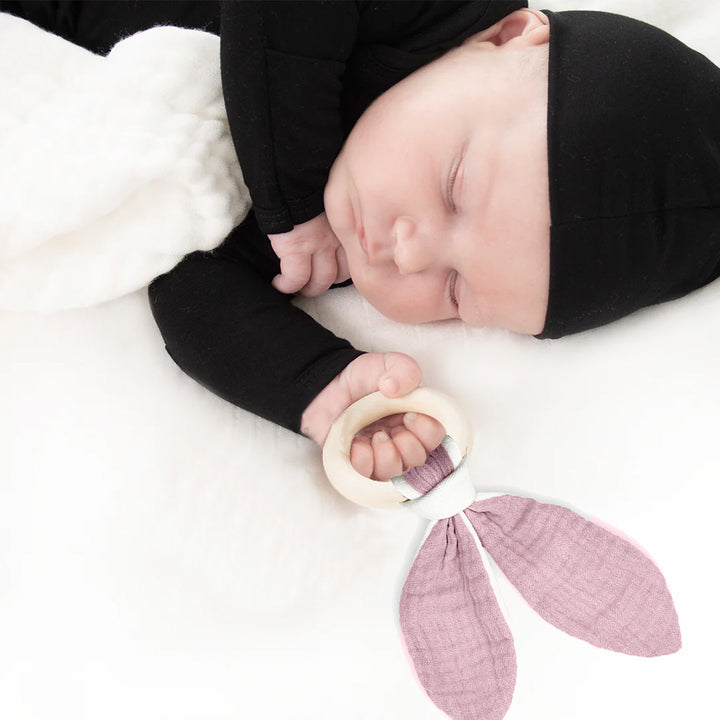 Organic Cotton Teething Ring - Pink